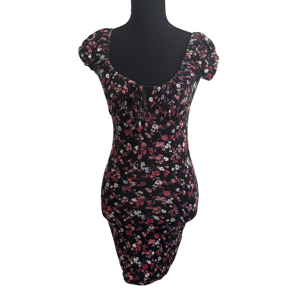 Forever 21 Womens Dark Floral Fairy Grunge Y2K Babydoll Dress Size S Cottagecore